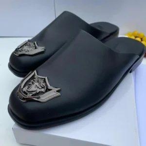 Smart Store Embossed Pattern Mules – Premium Bold-Design Slip-On Half Shoes for Men