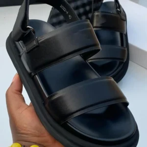 Smart Store Sleek Leather Sandals – Premium Flat Open-Toe Footwear for Men