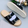 Smart Store Premium Leather Contrast Slippers – Elegant Casual Slip-On Footwear - Image 2