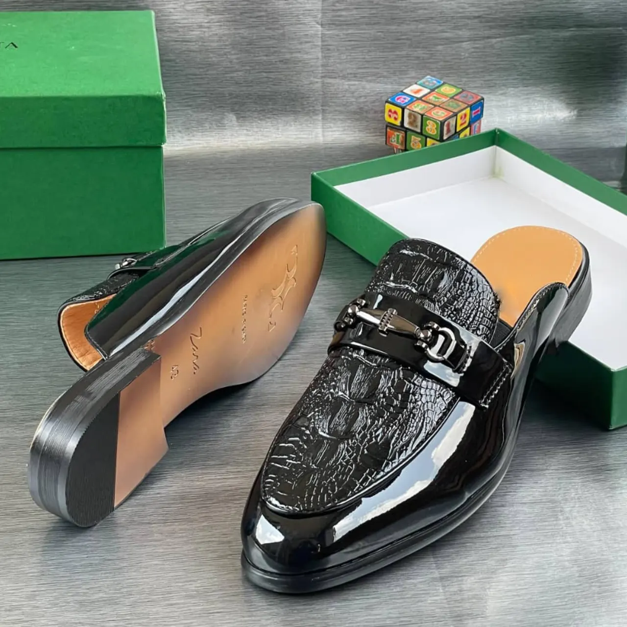 Smart Store Black Half-Cut Leather Shoe – Stylish Comfortable Everyday Footwear