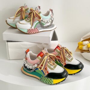 Smart Store Dual-Colour Luxe Gold Sneakers – Premium Everyday Casual Footwear