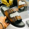 Smart Store Men's Classic Leather-Look Slippers – Premium Cushioned Slip-On Footwear