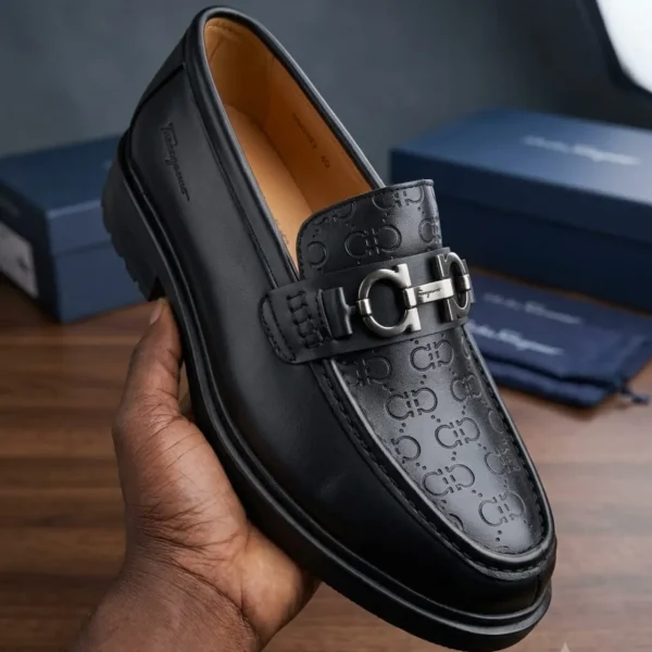 Smart Store Monogram Embossed Mens Shoes