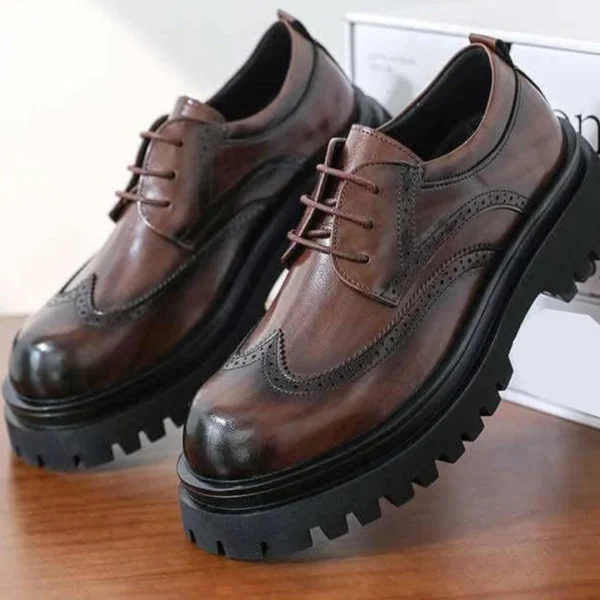 Smart Store Brown Coffee-Colored Chunky Mens Shoes