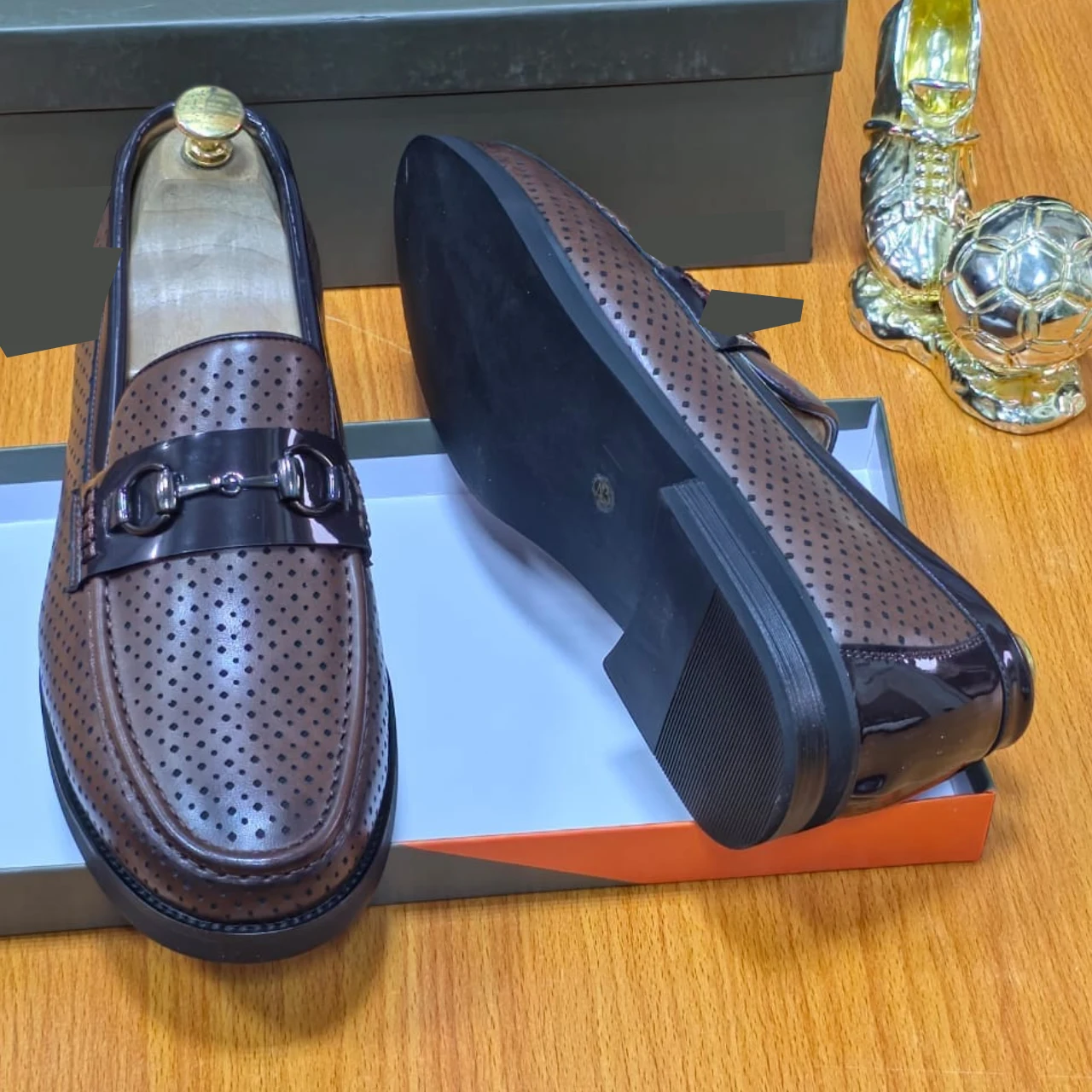Smart Store Leather Dots Mens Shoes