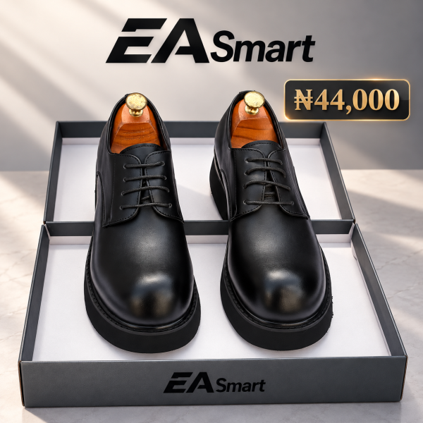 EA Smart black chunky sole lace-up shoes, view 3, ₦44,000